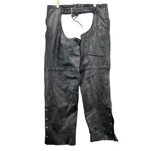 Unik Premium Genuine Leather Chaps Mens XXL Motorcycle Biker Western Cowboy Ride